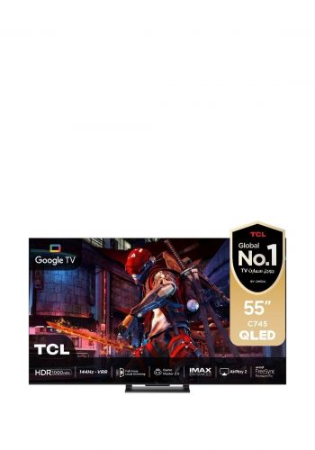 شاشة تلفاز للالعاب 55 انش من تي سي ال  TCL 55C745 QLED 4K 55" Gaming TV 