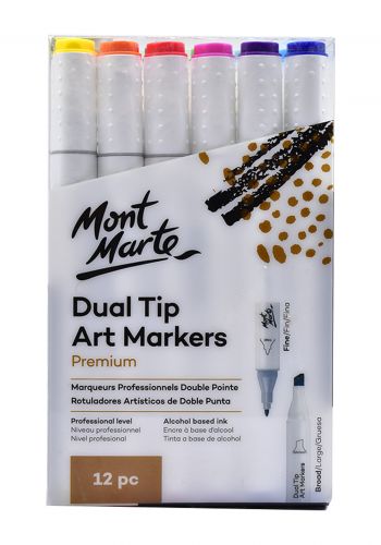 Mont Marte Tip Art Markers سيت اقلام تأشير 12 لون من مونت مارت