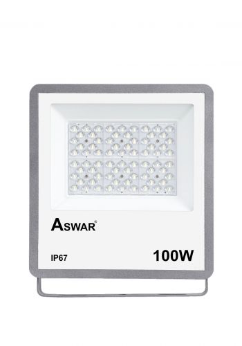 بروجكتر لد حساس فوتوسيل 100 واط ابيض اللون من اسوار Aswar AS-LED-FP100-CW Photocell sensor LED projector