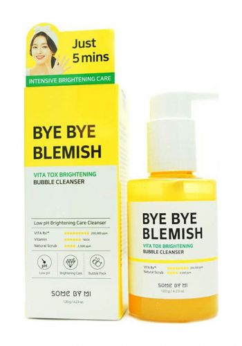 غسول الفقاعات 120 غرام من سوم باي مي الكورية Some By Mi Bye Bye Blemish Vit Tox Brightening Bubble Cleanser