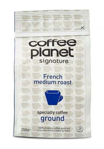 حبوب القهوة الفرنسية متوسطة التحميص  250 غم من كوفي بلانيت Coffee Planet French Ground 