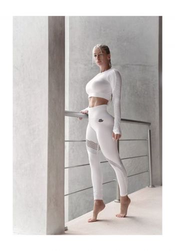 تيشيرت  رياضي قصير للنساء ابيض اللون من بدي انجنيرز Body Engineers Sport Top       
