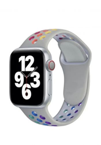 سوار سيليكون لساعة أبل Silicone Turquoise Nike Sport Apple Watch Band-Gray