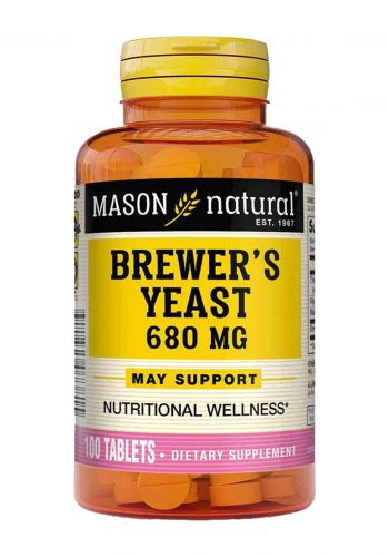 مكمل غذائي عشبي 100 كبسولة من ماسون Mason Natural Brewers Yeast 680 mg Dietary Supplement