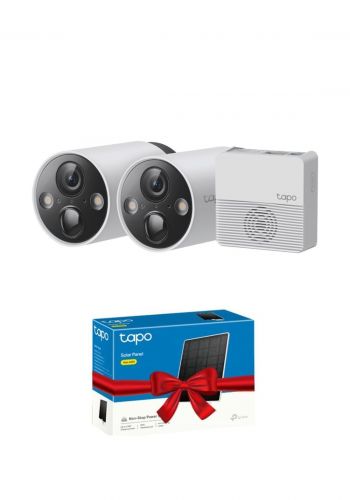 كاميرا مراقبة مع هدية لوحة شمسية TP-Link C420S2 Tapo Smart Wire-Free Security Camera System, 2-Camera System 