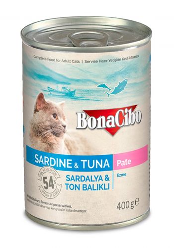 مغلف طعام رطب للقطط 400 غم من بوناجيبو Bonacibo wet food cat