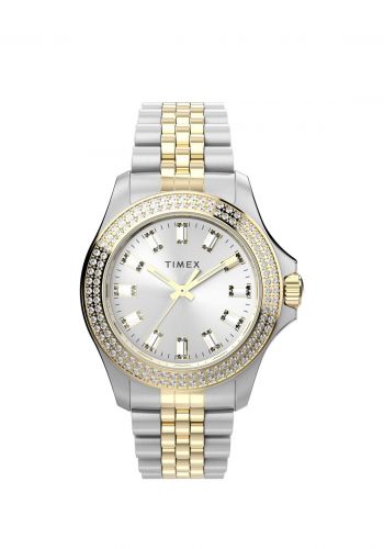 ساعة يد نسائية باللون الفضي والذهبي من تايمكس Timex TW2V80100 Women's Watch