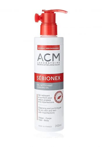 غسول جل منظف للبشرة الدهنية 200 مل من اي سي ام Acm Sebionex Cleansing Gel 