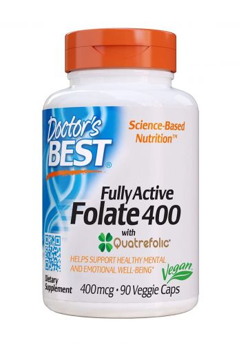 مكمل غذائي 90 حبة من دكتور بيست  Doctor's Best Vitamins Fully Active Folate 400 mcg