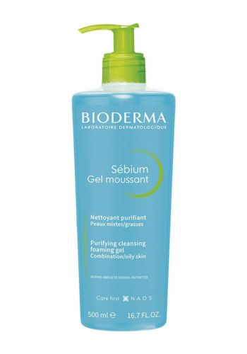 جل رغوي منقي ومنظف للبشرة الدهنية والمختلطة 500 مل من بايوديرما  Bioderma Sebium Purifying Cleansing Foaming Gel