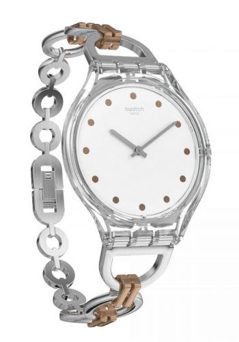 ساعة نسائية فضية اللون من سواج Swatch SVOK102G Women's Watch