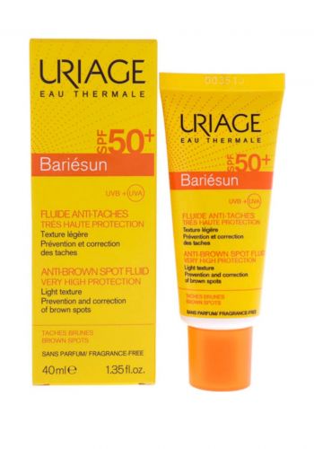 كريم واقي شمسي لجميع انواع البشرة   40 مل من يورياج Uriage Bariesun Anti-brown Spot Fluid Spf 50 