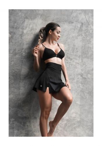 تنورة رياضية للنساء باللون الاسود من بدي انجنيرز Body Engineers Yoga Double Layered Sport Skirt    