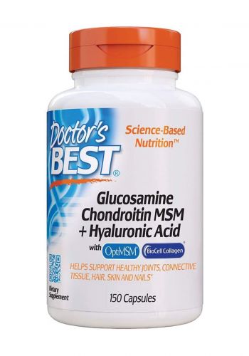 مكمل غذائي 150 حبة من دكتور بيست Doctor's Best Glucosamine Chondrotin MSM + Hyaluronic Acid, BioCell Collagen