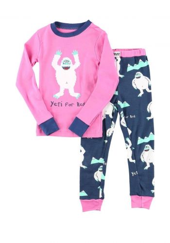 سيت بجامة بناتية للاطفال باكمام طويلة من ليزي وان Lazy One Yeti For Bed Long Sleeve Pajama Set