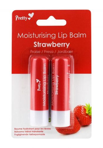مرطب شفاه بنكهة الفراولة قطعتان من بريتي Pretty Moisturising Lip Balm Strawberry
