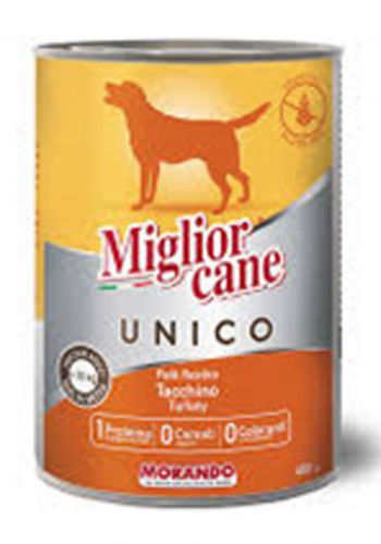 طعام معلب للكلاب موراندو يونيكو 400 غم بالديك الرومي من موراندو للكلاب البالغة morando unico adult dog food