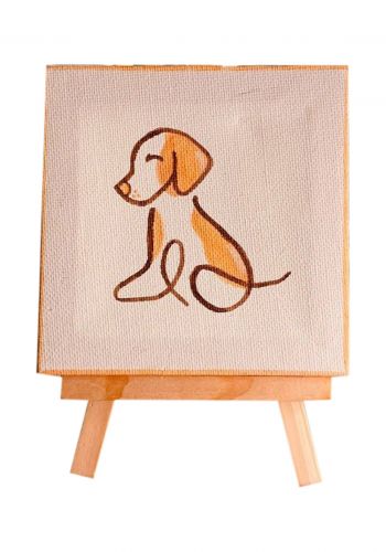 لوحة منضدية برسمة كلب مع مسند ١٠*١٠ سم  Tabletop Panels