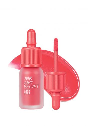 تنت شفاه مخملي من بيريبيرا الكورية رقم 08 Peripera Ink Airy Velvet Pretty Orange Pink