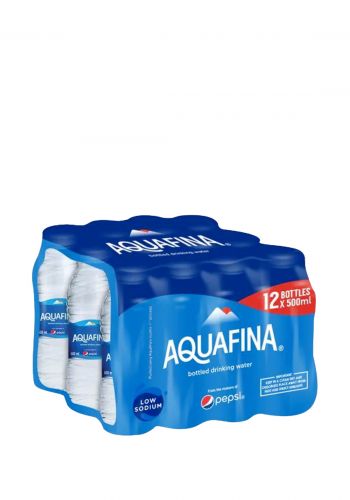 Aquafina Water Bottels أكوافينا مياه شرب معبأه 500 مل × 12 علبة