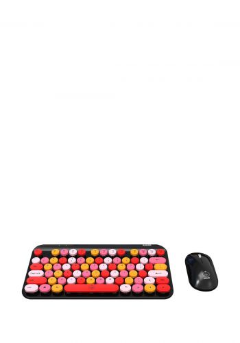 لوحة مفاتيح متعددة الالوان  و ماوس لاسلكيان من هانار  Hanar k-01 Wireless Keyboard and Mouse