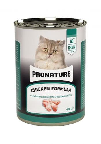 طعام رطب من برونيجر 400 غم للقطط البالغة بطعم الدجاج PRONATURE adult cat wet food