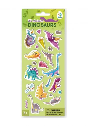 300846 ملطقات ثلاثية الأبعاد بتصميم ديناصورات 22 قطعة من دودو Dodo 3D Stickers Dinosaurs