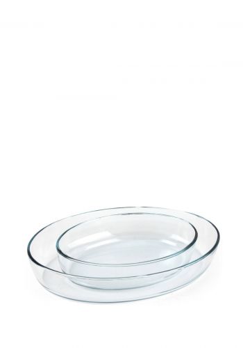 قالب فرن حراري ( بايركس )   بيضوي قطعتين  Borcam Dish Heat Resistant  