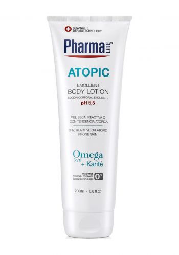 لوشن مرطب للجسم للبشرة  الجافة جداً 200 مل من فارمالاين PharmaLine Emollient Body Lotion Tube Sensitive12