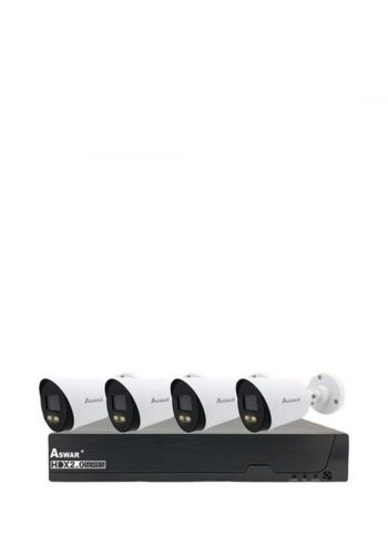 Aswar AS-HDX2+KIT4A Security Camera system - white سستم كاميرات مراقبة من اسوار