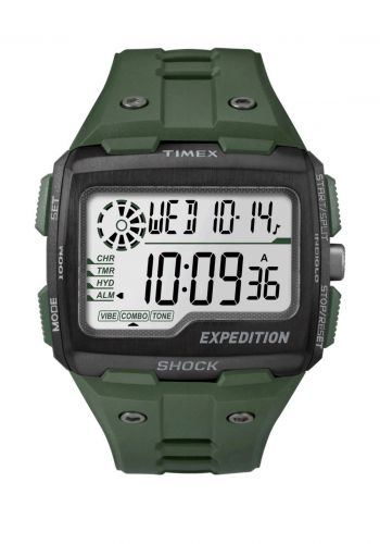 ساعة يد رقمية رجالية باللون الاخضر من تايمكس Timex TW4B02600 Men's Watch