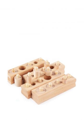  لعبة تطوير مهارات الطفل مونتسوري Wooden Cylinder Blocks Montisory 
