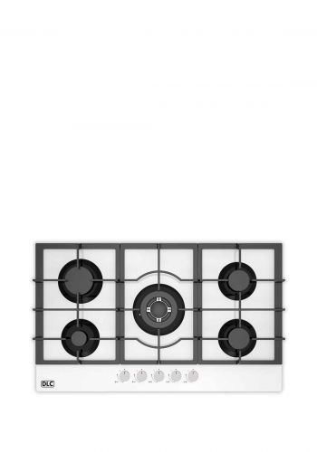 طباخ بلت ان غازي زجاج ابيض 5 شعلات DLC GHG915-5BW Gas Cooker 90x60 Cm