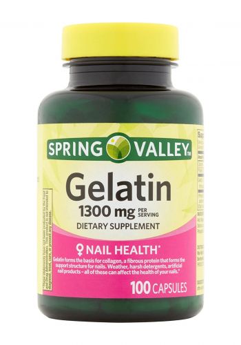 مكمل غذائي 100 حبة من سبرنك فالي Spring Valley Gelatin Dietary Supplement 1,300 mg