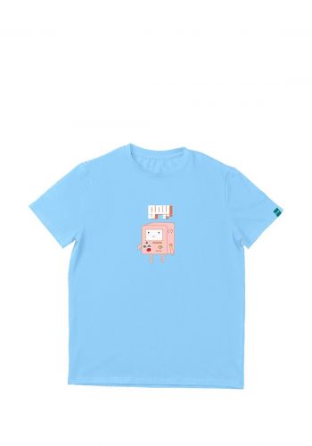 تيشيرت لكلا الجنسين سمائي بطبعة بيمو من بيتا  Beta T-Shirt