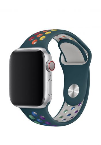 سوار سيليكون لساعة أبل Silicone Turquoise Nike Sport Apple Watch Band-Navy Blue