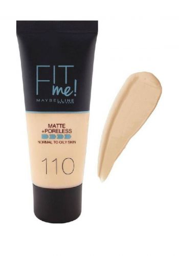 كريم اساس فت مي 30 مل درجة 110 من ميبلين Maybelline Fit Me Foundation Matte 