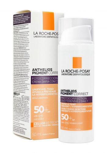 جل مصحح  لجميع انواع البشرة بعامل حماية من الشمس   50 مل من لاروش بوزيه La Roche Posay Anthelios Pigment Correct