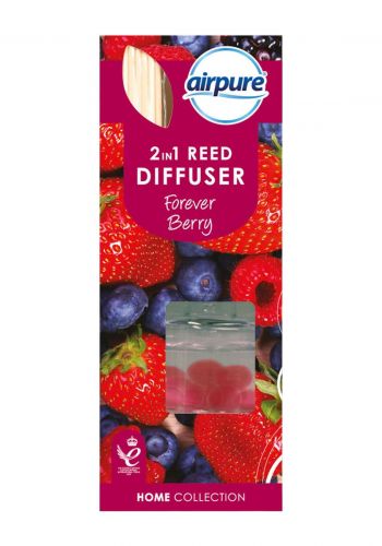 معطر جو مع اعواد برائحة التوت 30 مل من ايربيور Air Pure Reed & Bead 2 in 1 Diffuser - Forever Berry