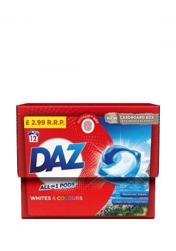كبسولات سائلة لغسيل الملابس 12 قطعة من داز Daz All-in-1 PODs Washing Liquid Capsules