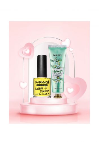 بكج عيد الحب (طلاء مزيل للحمية 11 مل + كريم مرطب لليد 30 مل ) من فارمسي Farmasi Valentine's Day Package (Cuticle Remover + Hand Cream)