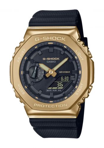 ساعة جي شوك نسائية باللون الاسود والذهبي من كاسيو G-Shock Casio GM-2100G-1A9DR Women‘s Wrist Watch