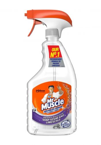 بخاخ منضف للحمامات 750 مل من مستر ماسل Mr Muscle Advanced Power Shower Shine Cleaning Spray