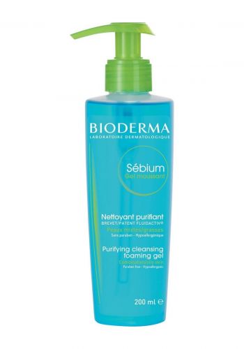 غسول و مزيل مكياج رغوي للبشرة المختلطة و الدهنية  200 مل من بيوديرما  Bioderma Sebium Gel Moussant Foaming 