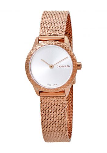 ساعة للنساء بسوار فولاذي بلون روز كولد من كالفن كلاين Calvin Klein K3M23U26 Ladies Watch  
