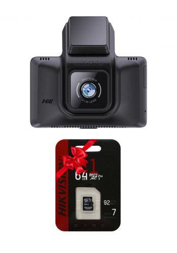كاميرا لوحة القيادة بشاشة بحجم 3 بوصة مع هدية رام 64GB من هيكفيجن HIKVision AE-DC4328-K5 F1.55 Dashboard Camera with 64GB RAM  