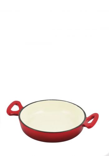 Pearl Metal  HB-2742 Enameled Skillet 18 cm Double-handed  Cast Iron Rouge مقلاة