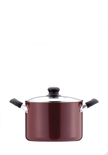 Pearl metal H-2094 Mama Dinner Fluorine processing Curry stew pot with glass lid 22cm H-2094 قدر متعدد الأستعمال
