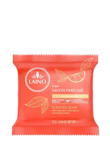 صابون صلب برائحة الحمضيات 75 غرام  من لاينو Laino Scented soap with organic citruce fruits