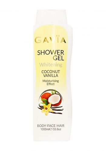 سائل جل استحمام بخلاصة الفانيلا و جوز الهند 1000 مل من جافيا Gavia Shower Gel With Vanilla & Coconut